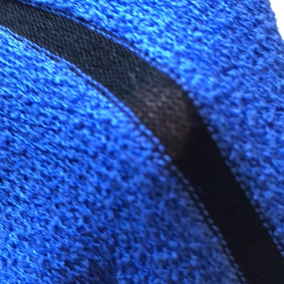 Stizzoli Italian made royal w black sheer stripes boxy crop sleeve cardi EUC - Picture 6 of 7